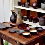Black and white plate in Mashiko pottery fair