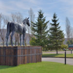 The statue of horse in Somes Saddle Sunagawa factory
