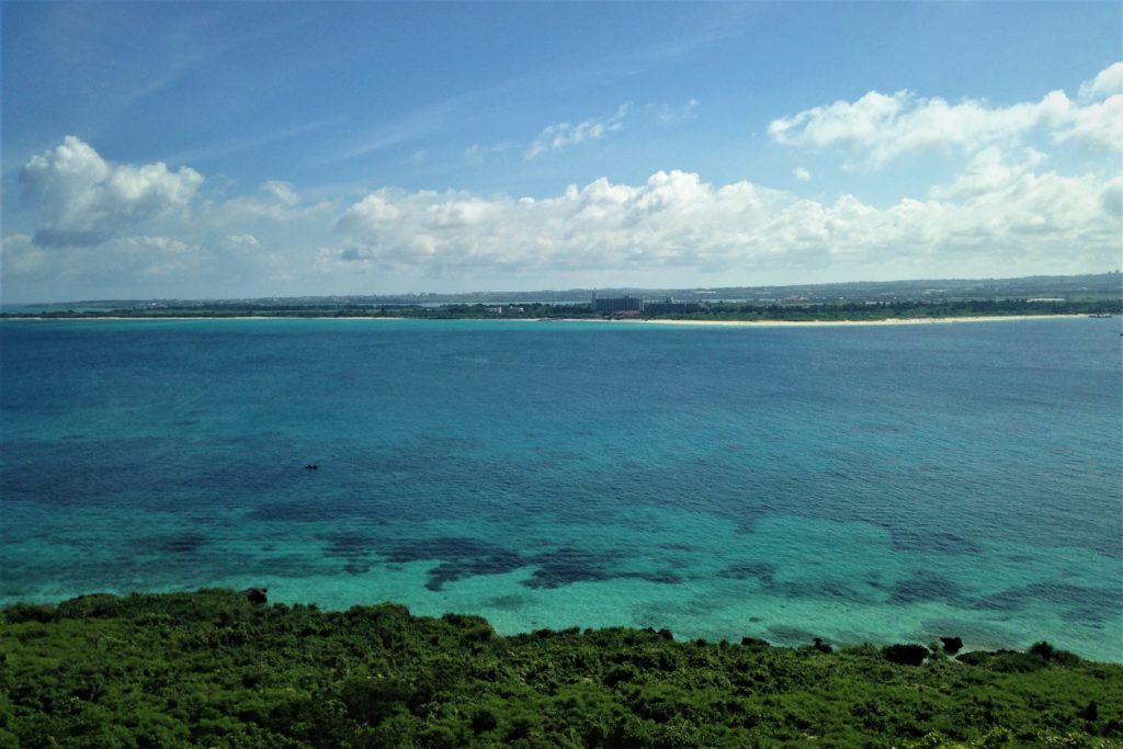 Sea with emerald green color in Miyako Island